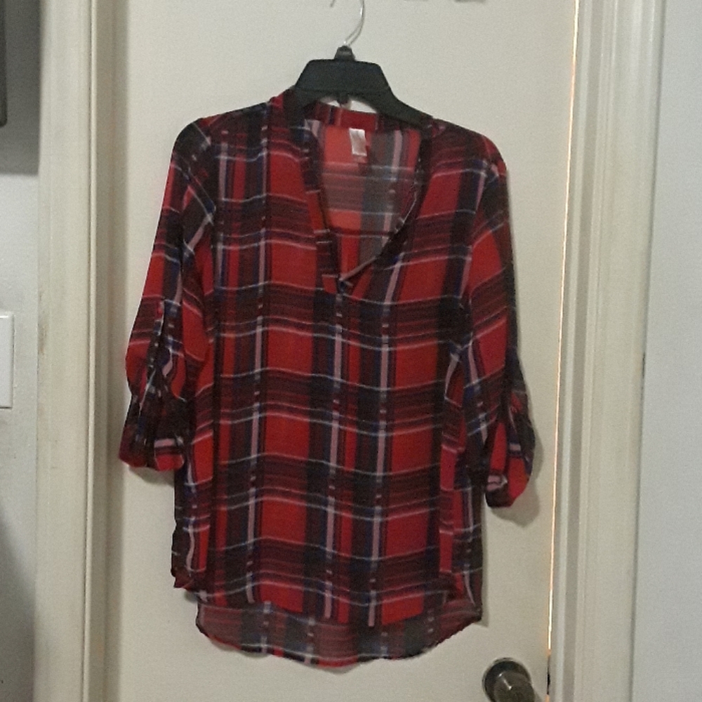 See through plaid shirt